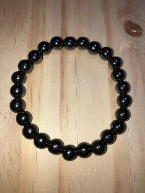 Hand Crafted Hematite Beaded Stretch Bracelet